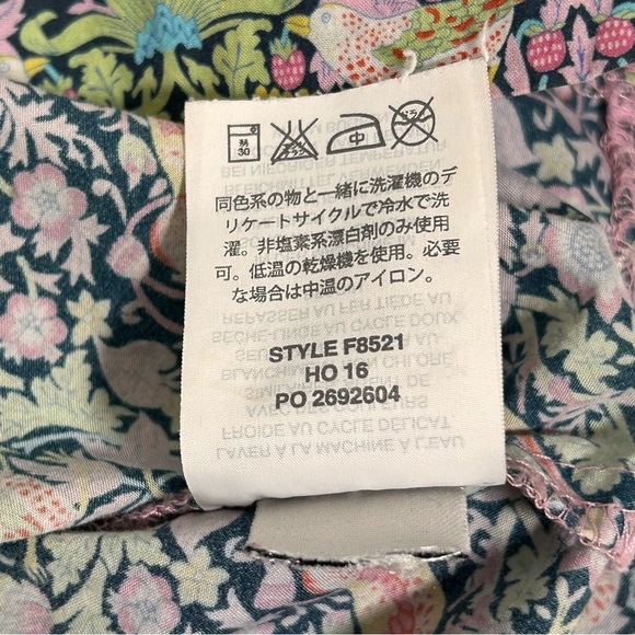 J. Crew Liberty Art Fabrics Strawberry Thief Peony Penny Birds Top - Picture 6 of 10